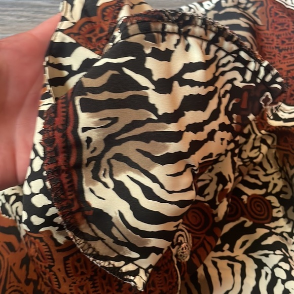 Vintage patchwork leopard printed short sleeve blouse by Truffles - Picture 5 of 7